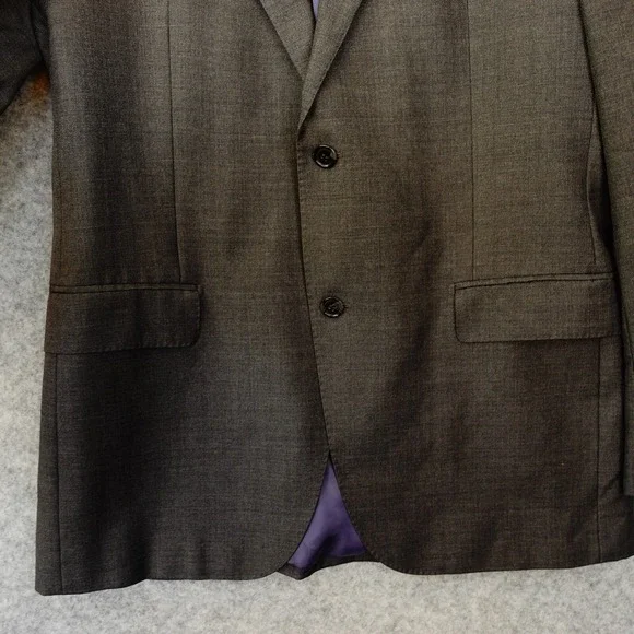 SUITSUPPLY Long Sport Coat Mens 40L Small Charcoal Gray Super 110s Wool Blazer